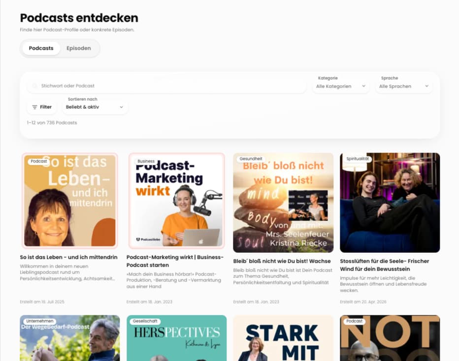 Podcasts entdecken auf HalloPodcaster